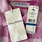 Tommy Bahama Shirt Men's XL "Barbados Breeze Stretch" Shirt Pink Linen Blend