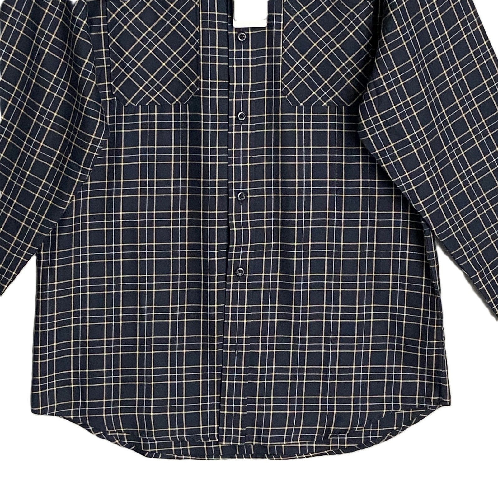 Travis Mathew Men's Small Cloud Collection Flannel Plaid Shirt Black