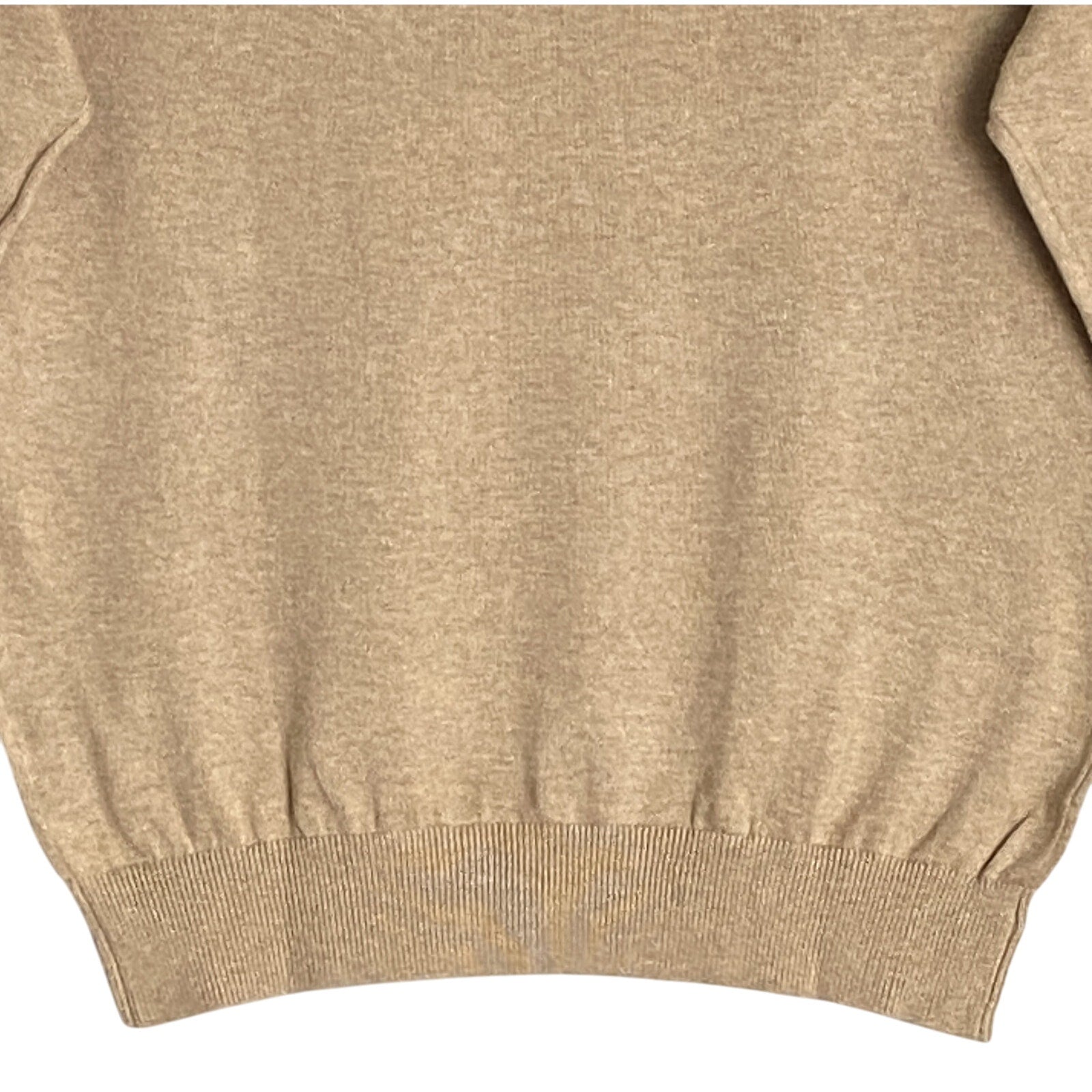 Tommy Hilfiger Sweater Men's XS Signature Crew Neck Embroidered Logo Beige