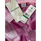 Tommy Bahama Shirt Men's Large "Barbados Breeze Stretch" Pink Linen Blend
