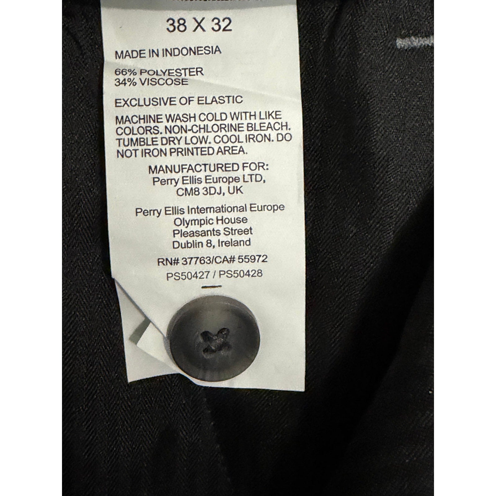 Perry Ellis Portfolio Pants Men's 38"x32" Slim Fit Dress Pant Chiseled Stone