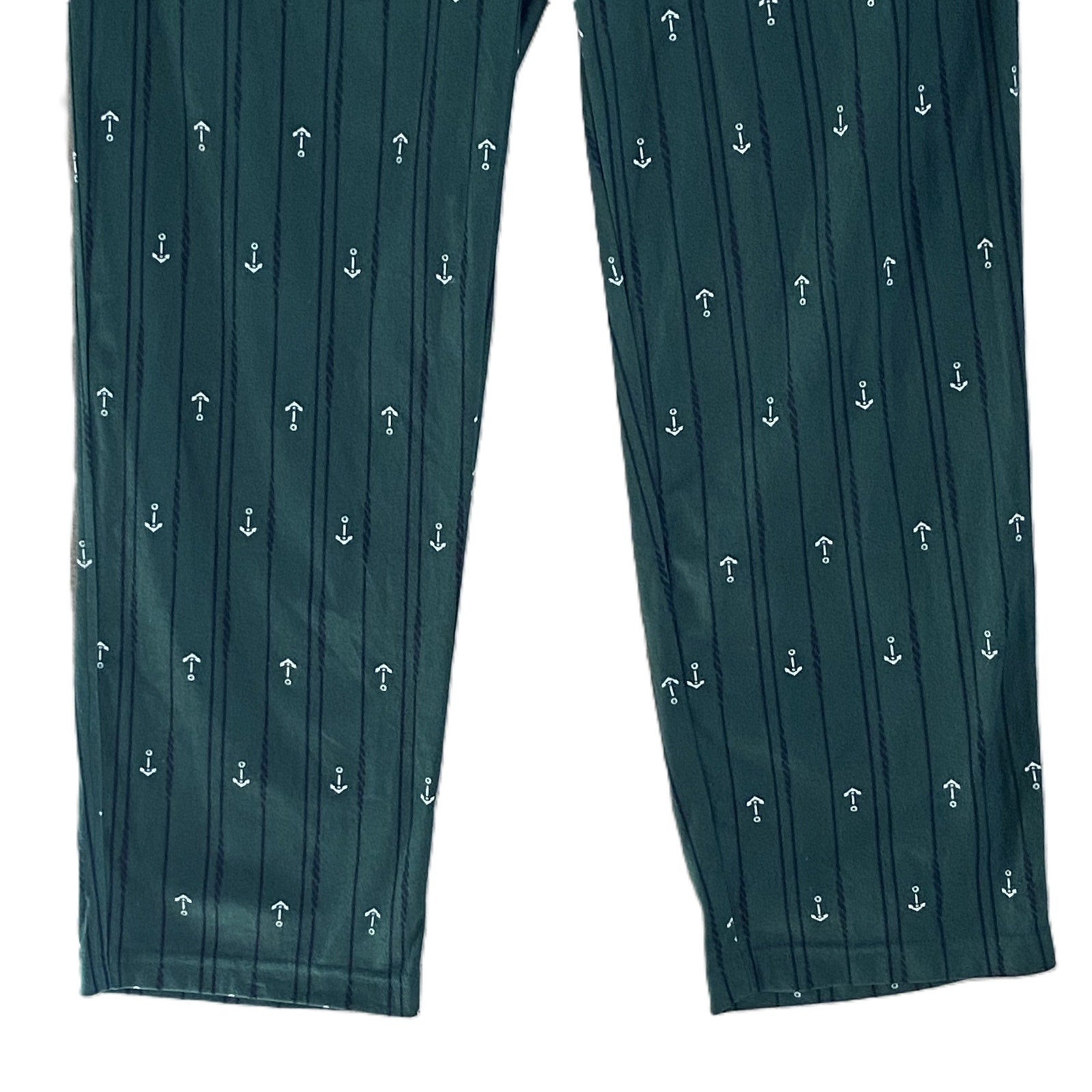 Nautica Sleep Pant Men's Large Fleece Elastic Waist Pockets Green