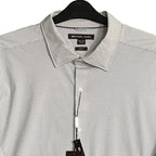 Michael Kors Dress Shirt Men's XXL Slim Fit Long Sleeve Stretch White Geo