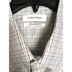 Calvin Klein Shirt Men's XL Stain Shield Extra Slim Fit Long Sleeve Plaid