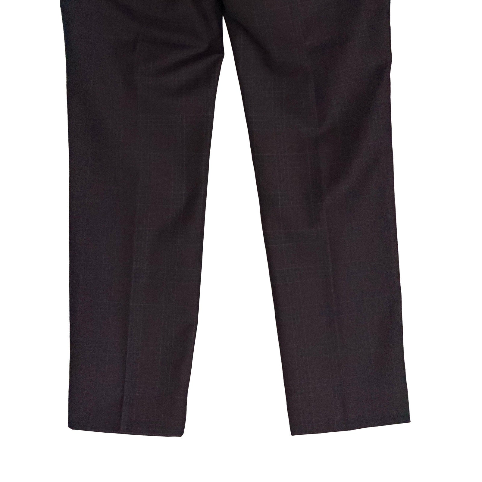 Calvin Klein Suit Pant Men's 32"x30" Slim Fit Stretch Navy Burgundy Check