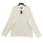 Daniel Cremieux Mne's XXL Long Sleeve Crew Neck T-Shirt Solid Cream