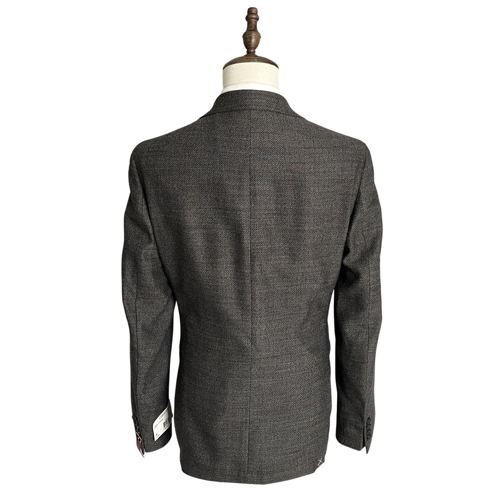 Calvin Klein Men's 36 Regular Sport Coat Slim-Fit Wool Charcoal Herringbone