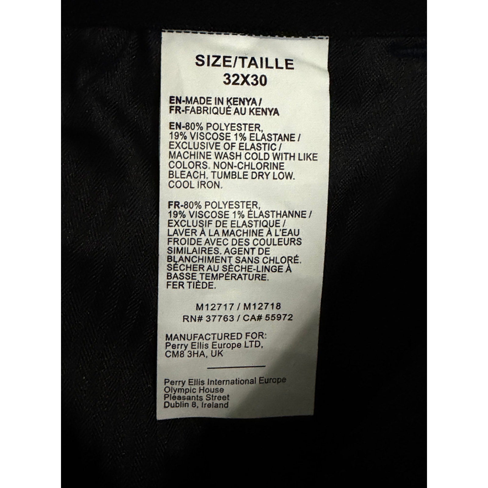 Perry Ellis Portfolio Pant Men's 32"x30" Modern Fit Flat Front Passion Blue
