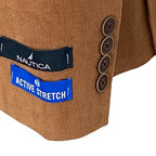 Nautica Sport Coat Men's 40 Regular Corduroy Modern Fit Camel Brown