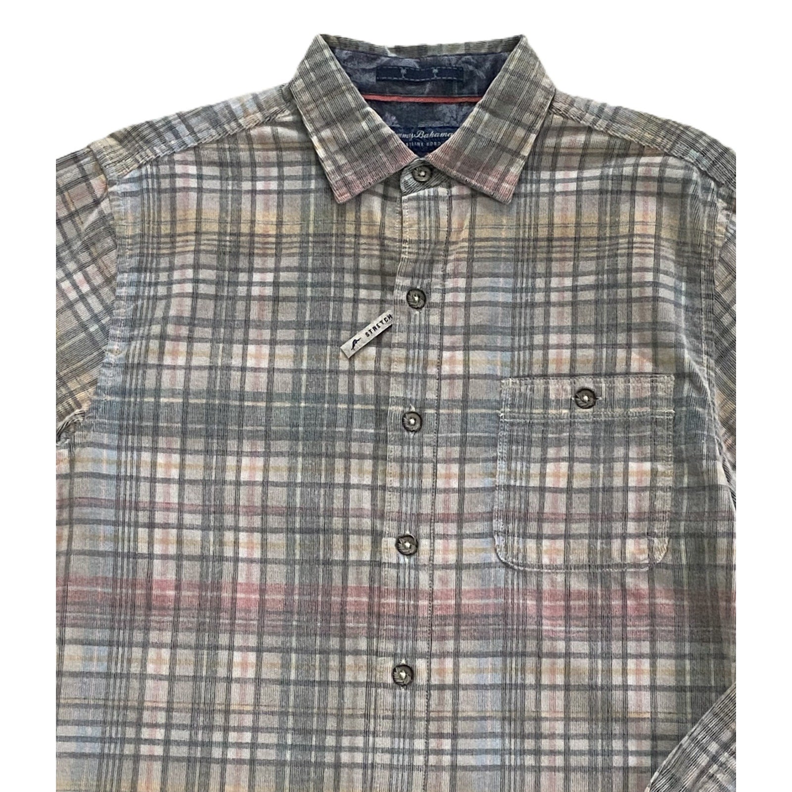 Tommy Bahama Casual Shirt Men's Small Coastline Cord Check Featherstone