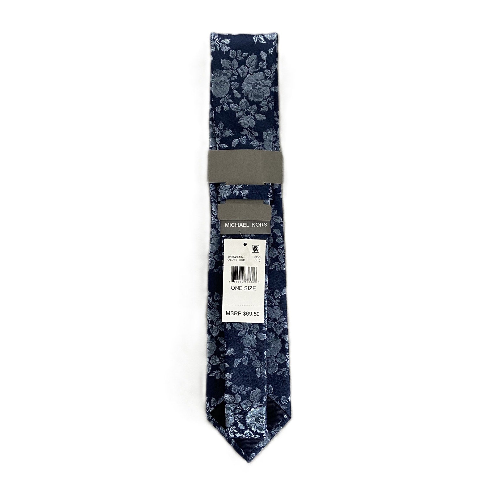 Michael Kors Necktie 3" Cheshire Floral Navy Standard Length Silk Blend