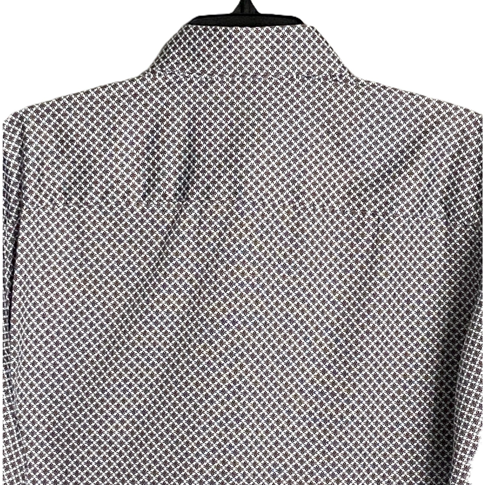 Visconti Black Men's Small Button Up Shirt Geometric Print Bark Stretch