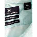 Hart Schaffner Marx Shirt Men's XXL Short Sleeve Comfort Stretch Cotton Blue