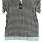 Murano Polo Shirt Men's XLT Big & Tall Short Sleeve Blue & Black Houndstooth