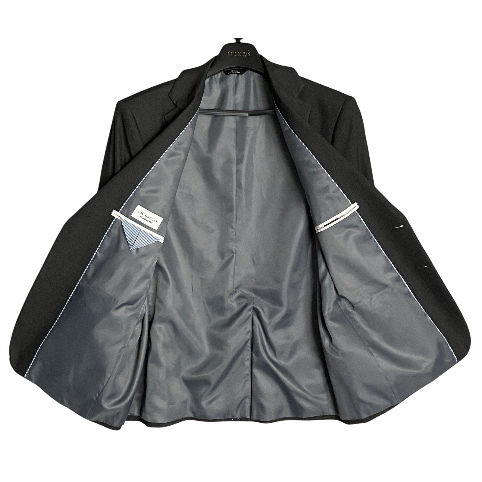 Haggar Suit Jacket Men's 46R Classic Fit Premium Stretch Charcoal