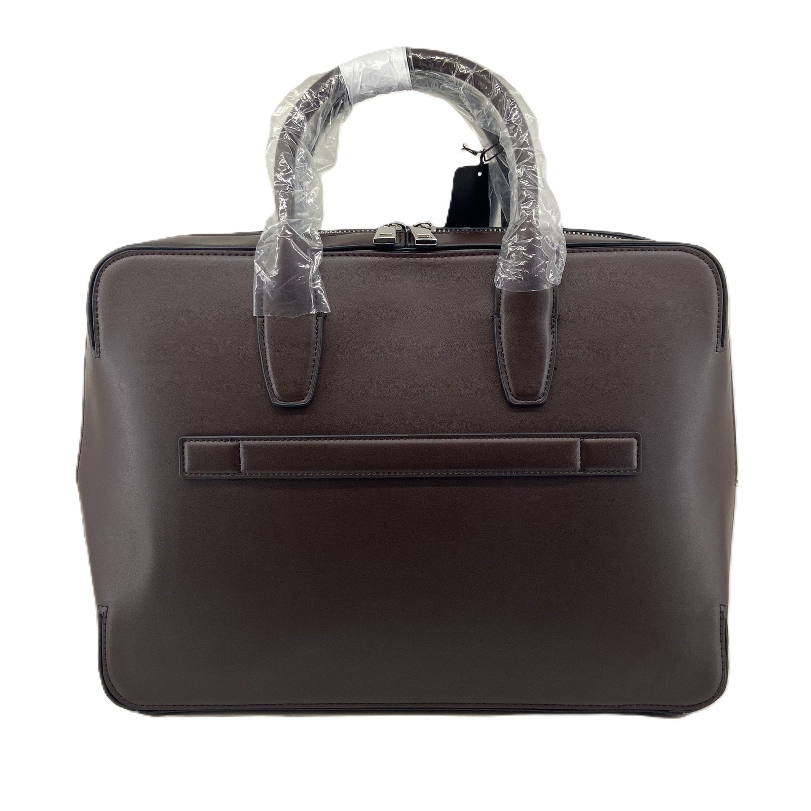 Alfani Messenger Bag Adjustable Cross Body Strap Faux Leather Brown