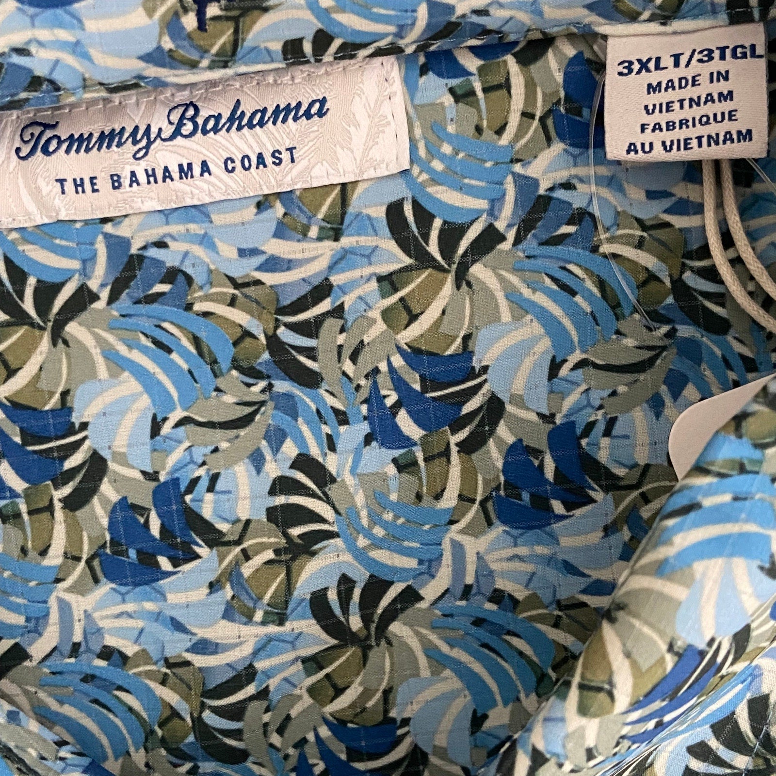 Tommy Bahama Shirt Men's 3XLT Big & Tall Bahama Coast Chico Palms Blue