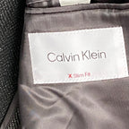 Calvin Klein Men's 44 Reg Sport Coat Slim-Fit Wool Black/White Herringbone