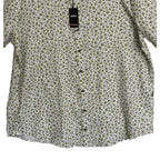 Boss Shirt Men's 3XL Big & Tall Short Slv Stretch Linen Shirt Green Floral