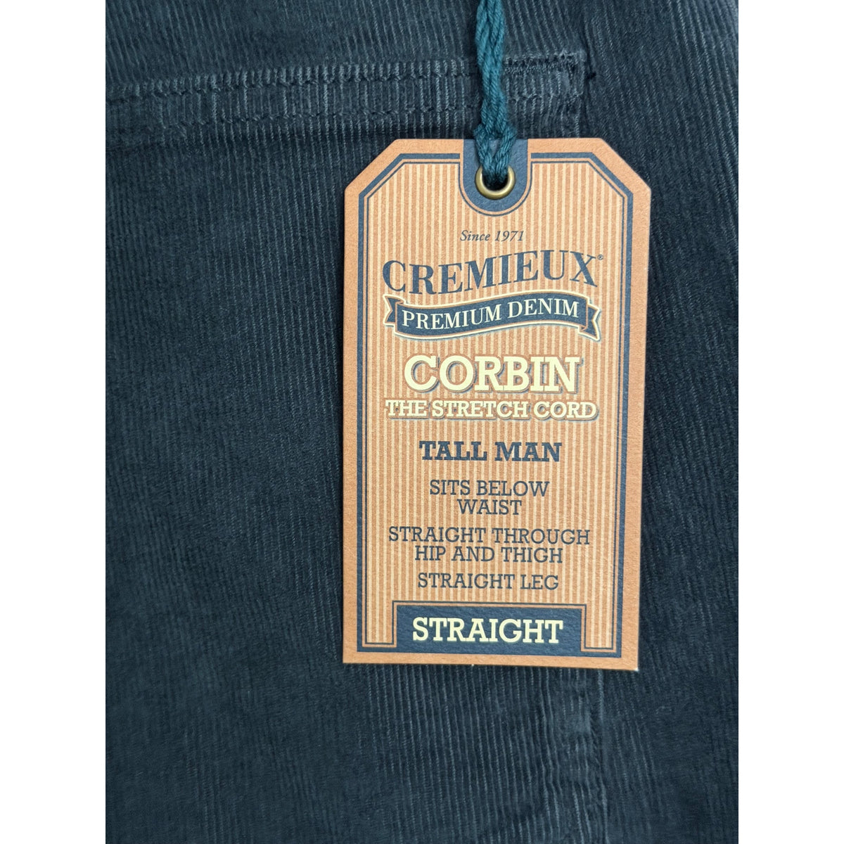 Daniel Cremieux Corduroy Pants Men's 38"x36" Straight Fit Stretch Charcoal