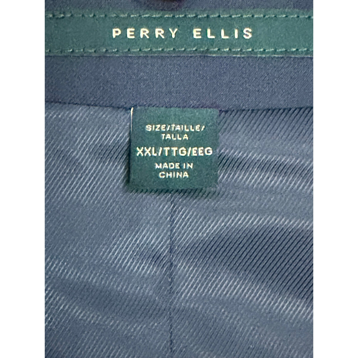 Perry Ellis Suit Vest Men's XXL Classic Fit V-Neck Stretch Fabric Lined Blue
