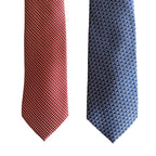 Perry Ellis Portfolio Men's Ties Lot of 2 Red Bartolle Mini & Navy Mackin Geo