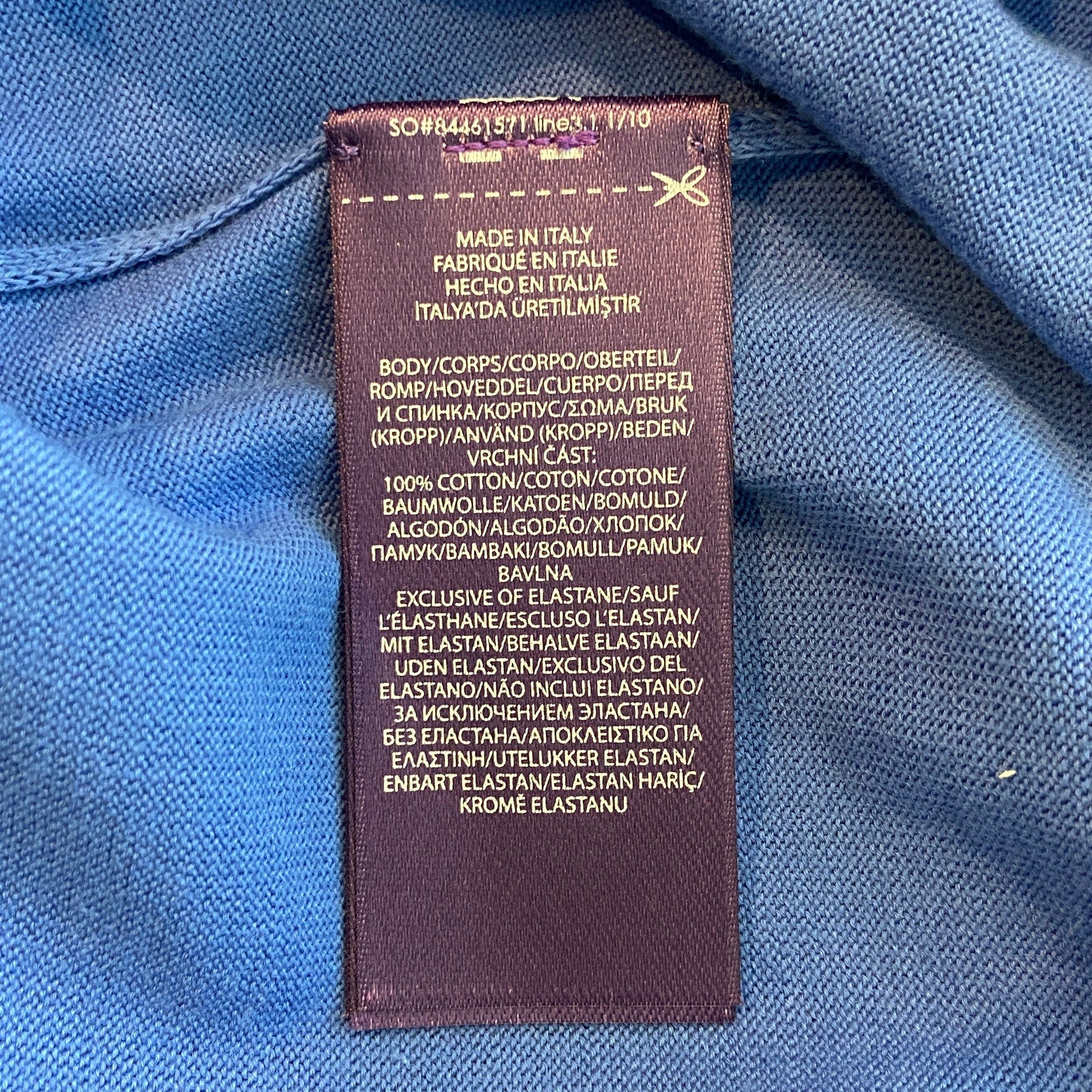 Ralph Lauren Purple Label Men's Large Crew Neck Sweater Cotton Solid Blue
