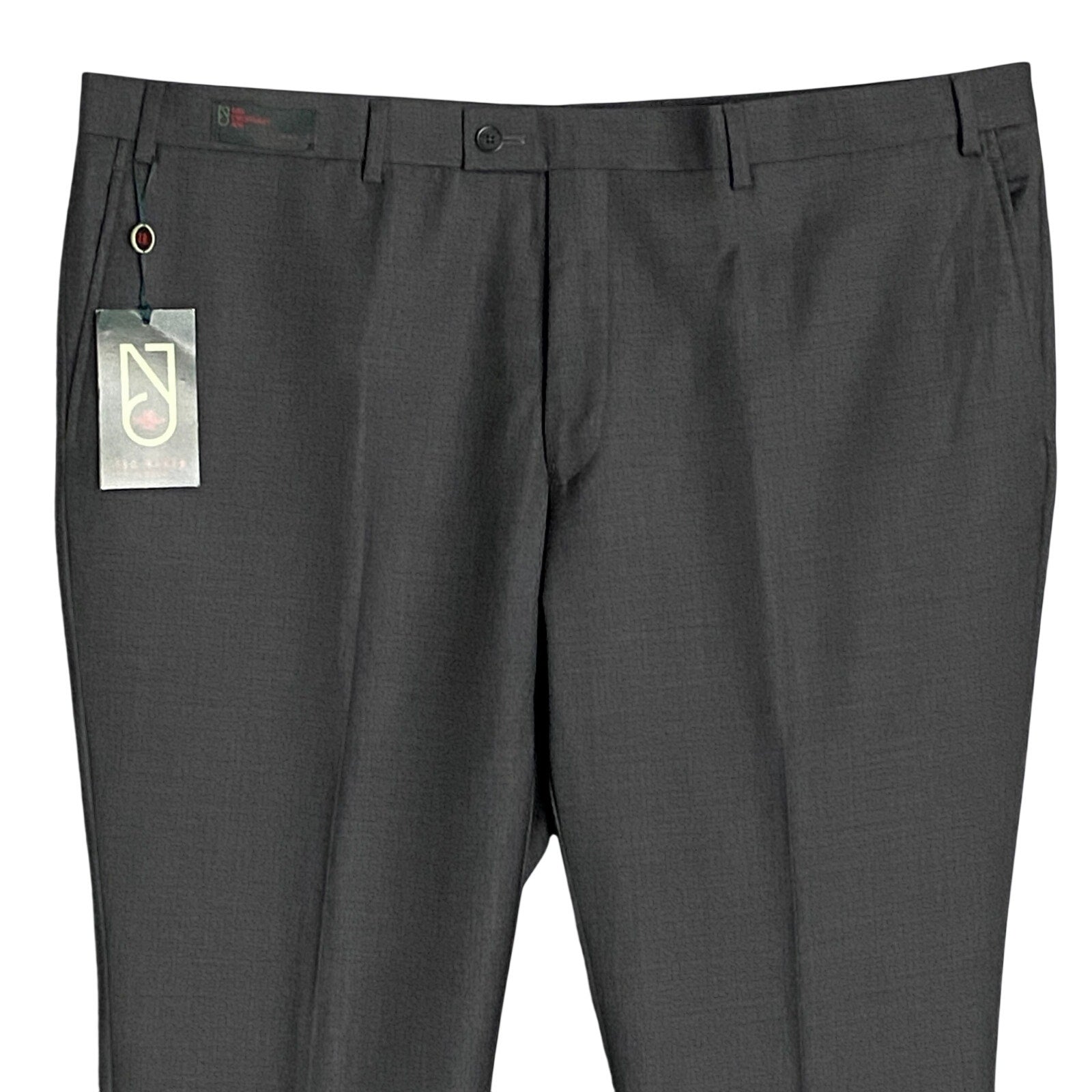 Ted Baker London Joey Pant Men's 42R Wool Dress Pant Solid Gray Raw Hem