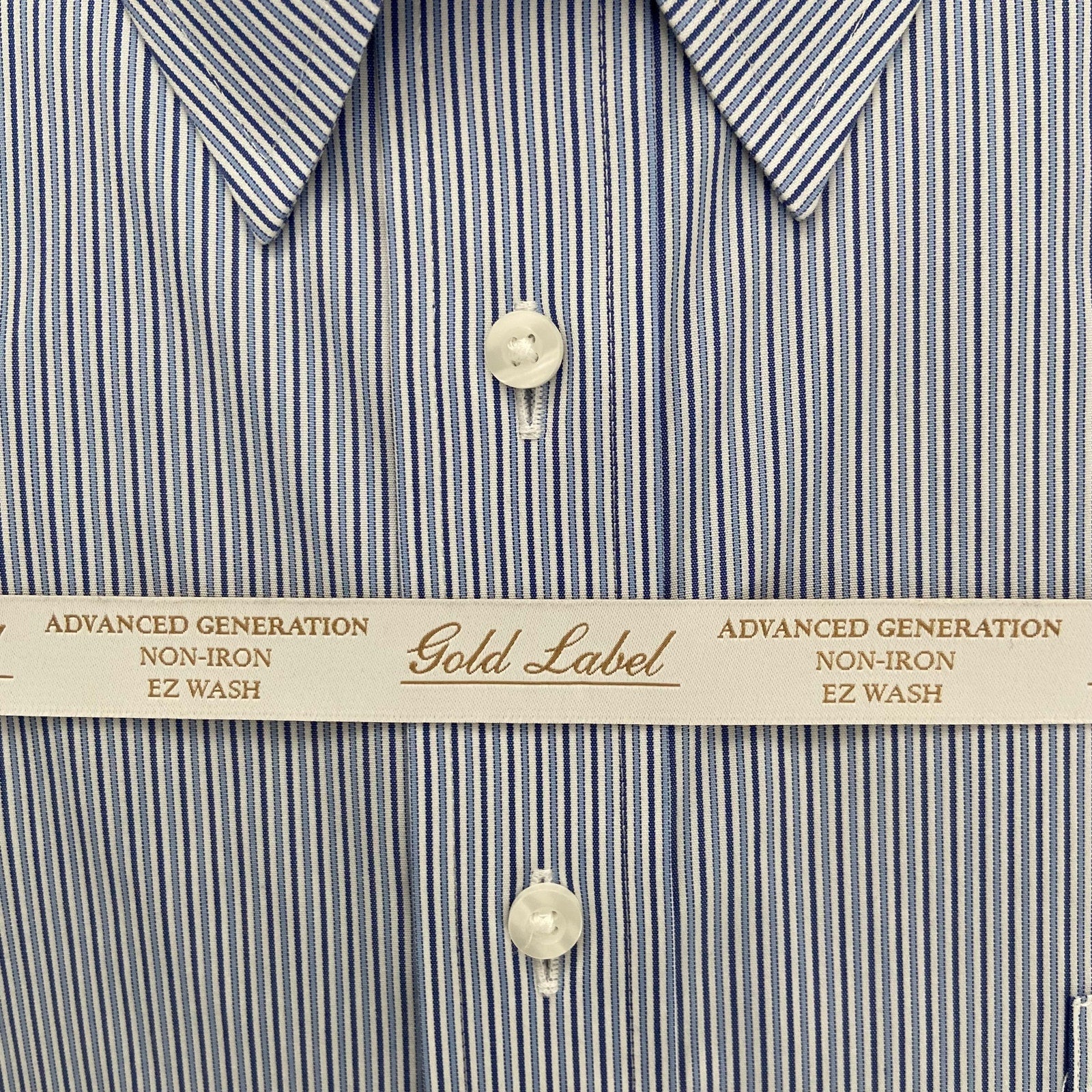 Roundtree & Yorke Shirt Big & Tall Men's 20 36/37 Blue Pinstripe Dress Shirt