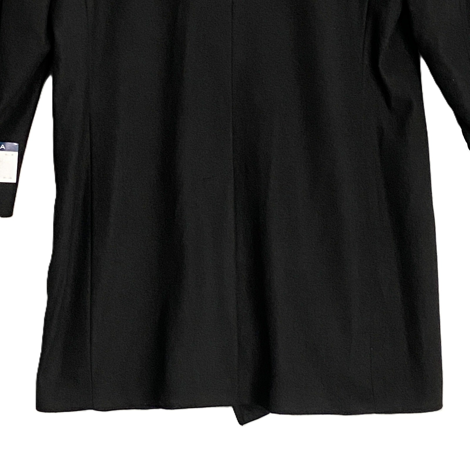 Nautica Men's 44 Long Overcoat Double-Breasted Wool Blend Lined Solid Black