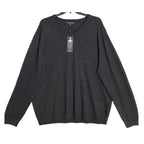 Hart Schaffner Marx Sweater Men's 3XB Big & Tall V-Neck Merino Wool Charcoal