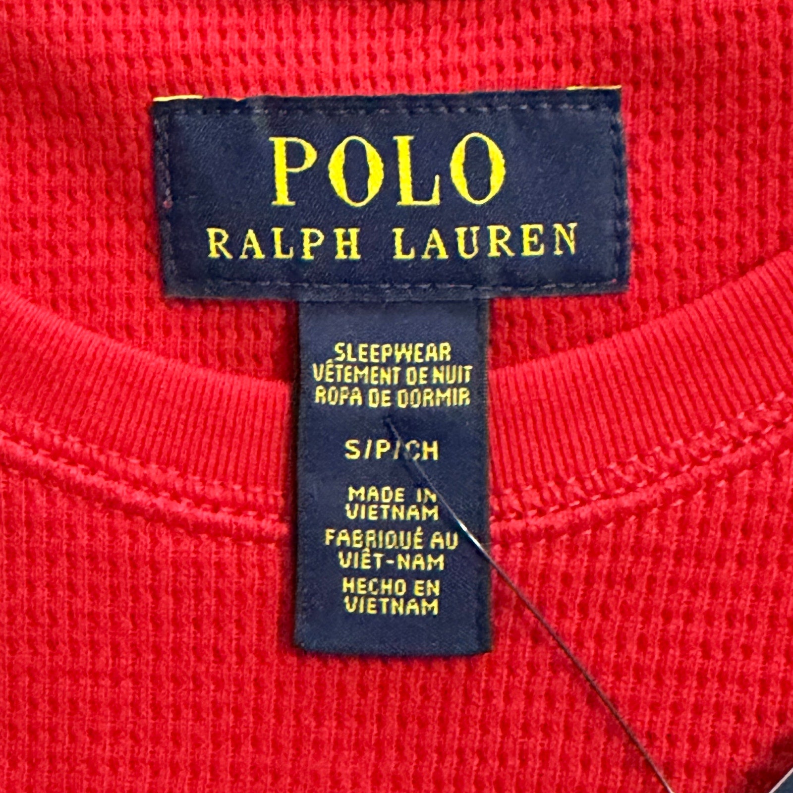 Polo Ralph Lauren Sleepwear Men's Small Crew Neck Long Sleeve Shirt Red Blue