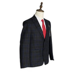 Michael Kors Sport Coat Men's 38 Short Classic Fit Wool Gray & Blue Check