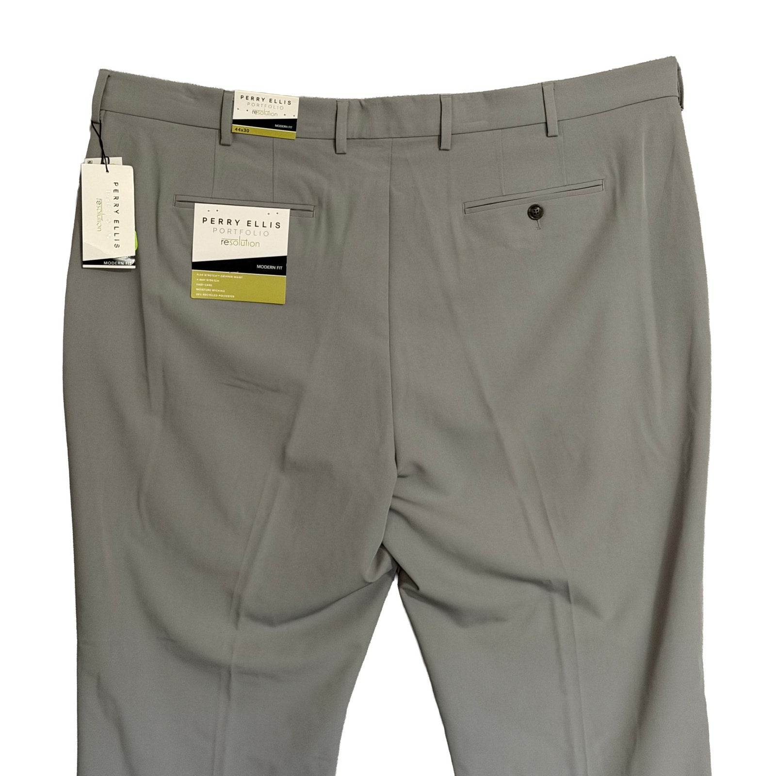Perry Ellis Portfolio Pants Men's 44x30 Modern Fit Dress Pant Chiseled Stone