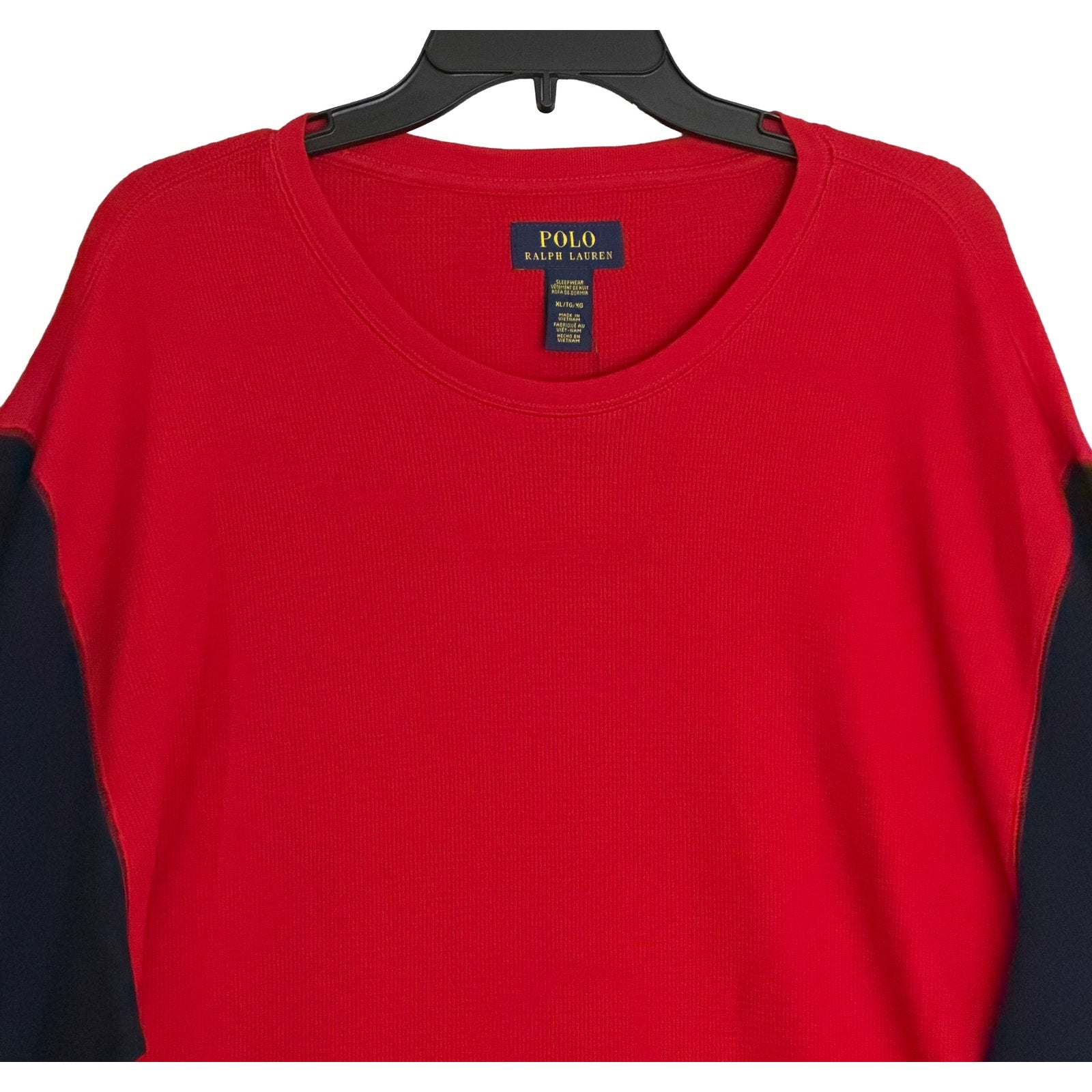 Polo Ralph Lauren Sleepwear Men's XL Crew Neck Long Sleeve Shirt Red Blue