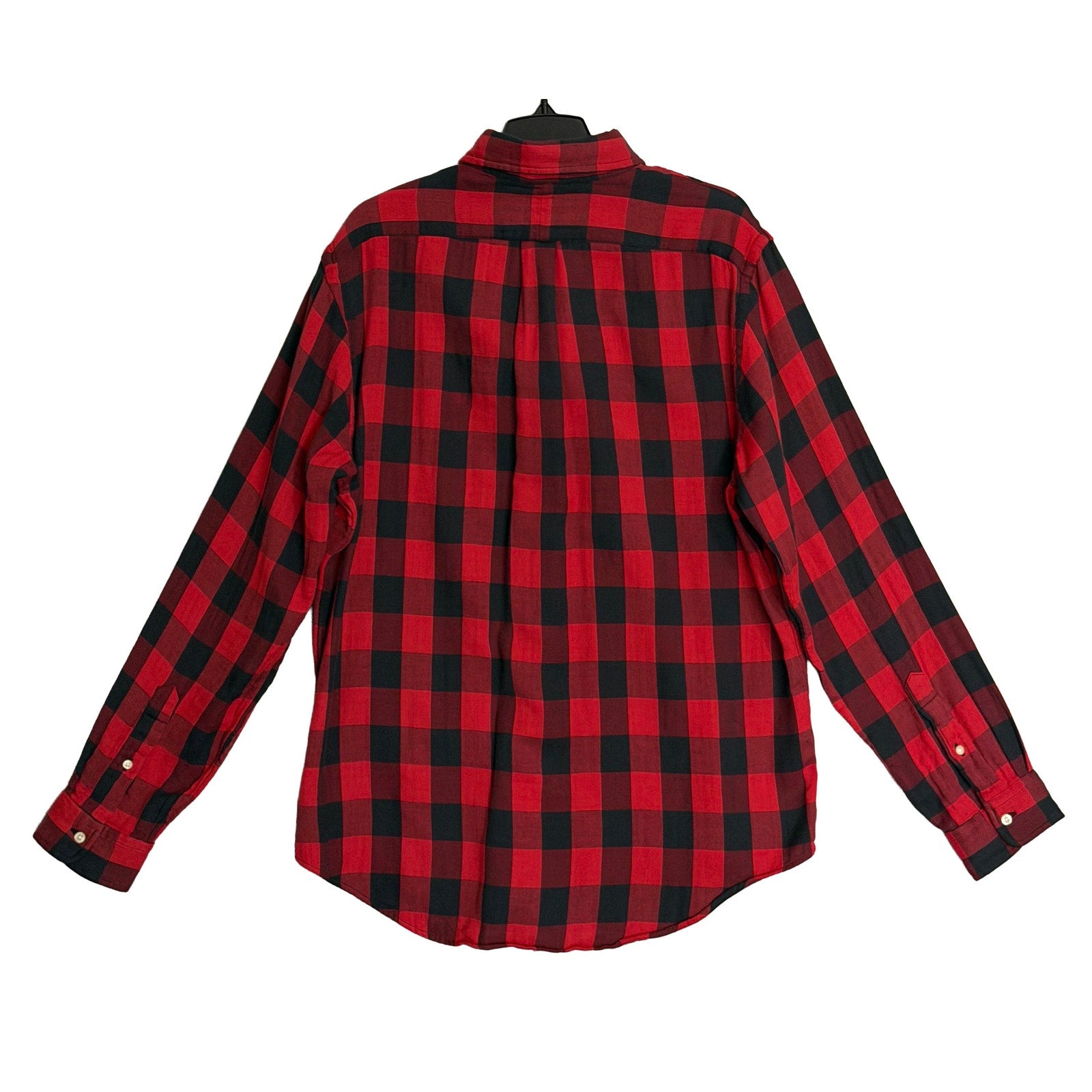 Polo Ralph Lauren Men's Large Classic Fit Linen Shirt Red Black Check