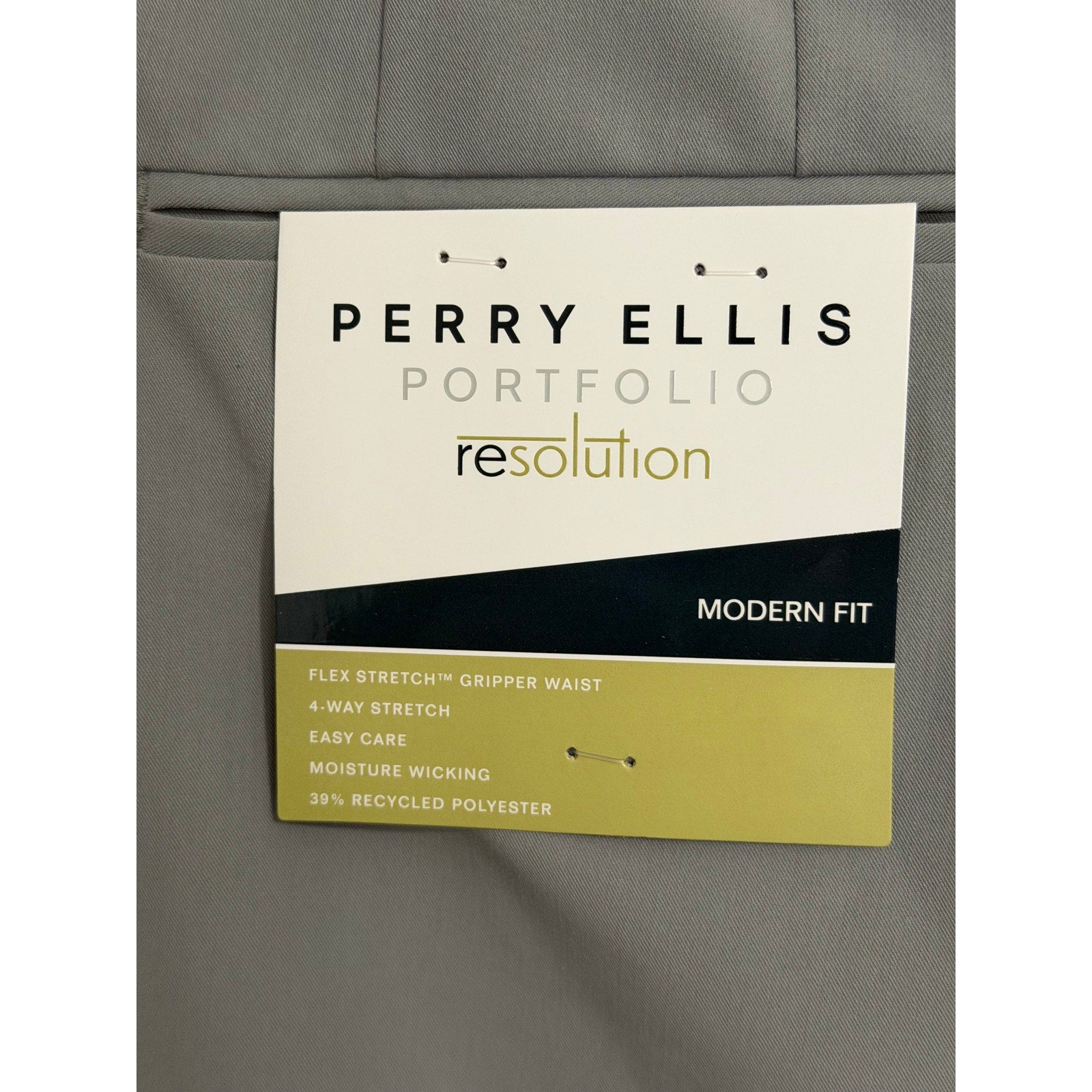 Perry Ellis Portfolio Pants Men's 42x32 Modern Fit Dress Pant Chiseled Stone