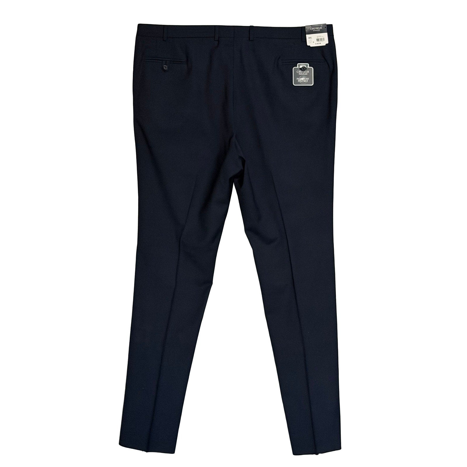 Daniel Cremieux Dress Pant Men's 46L Traveler Raw Hem Comfort Waist Navy