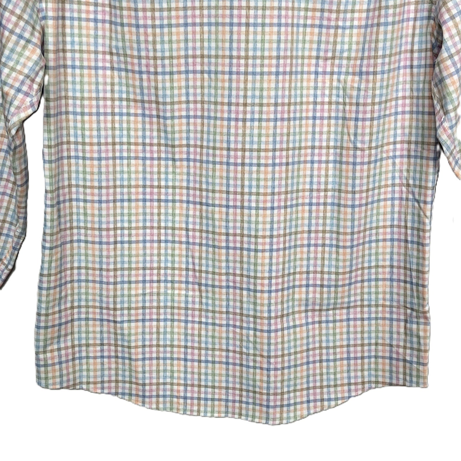 Johnnie-O Performance Shirt Men's Medium Button-Down Stretch Multicolor Check
