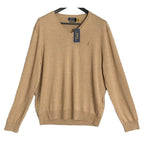 Polo Ralph Lauren Men's XXL V-Neck Sweater Merino Wool Brown