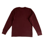 Tommy Hilfiger Tee Men's Large Long Sleeve Waffle-Knit Crew Neck Maroon NEW