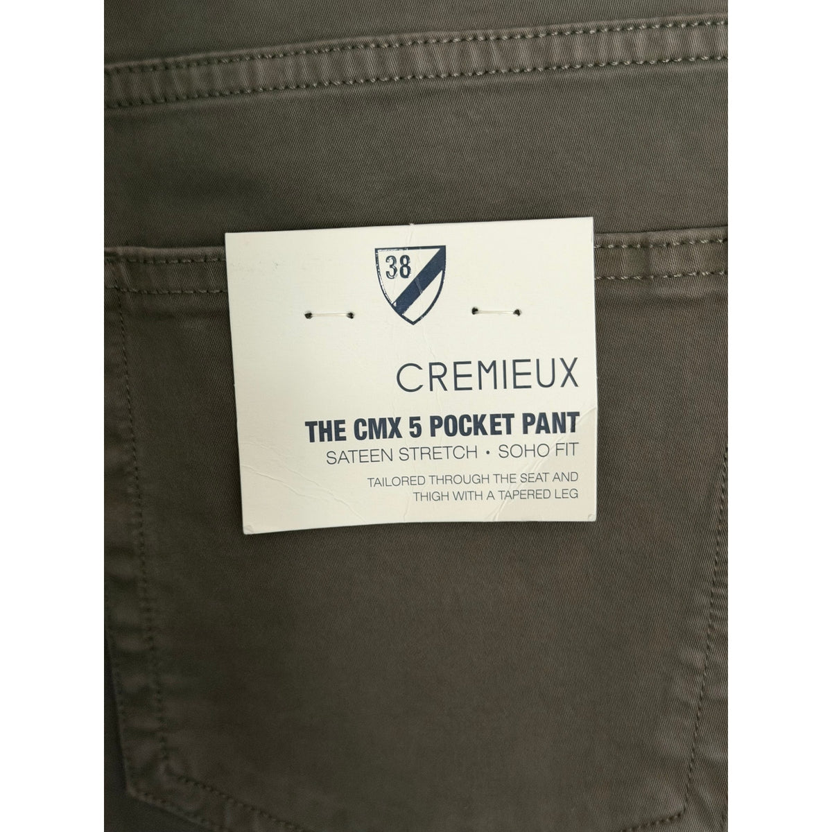 Daniel Cremieux Pant Men's 30"x30" CMX 5-Pocket Pant Sateen Stretch Dark Olive