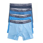 Nautica Men's Large 36-38 Heathers Boxer Briefs 4-Pack Blue 5" Inseam