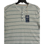 Tommy Bahama Henley Men's XL Short Sleeve "Soleil Stripe Henley" Overcast
