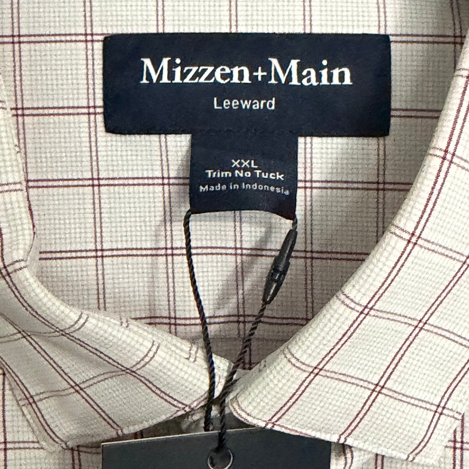 Mizzen+Main Shirt Men's XXL Leeward Trim Fit Long Slv Aluminum Hampton Plaid