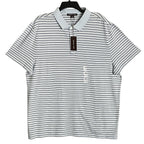 Michael Kors Polo Shirt Men's XXL Short Slv Cotton-Silk Pastel Blue Stripe