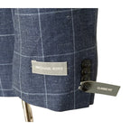 Michael Kors Suit Jacket Men's 52 Long Classic Fit Wool Silk Linen Blue Ck
