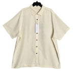 Roundtree & Yorke Caribbean Men's XXL Embroidered Short Sleeve Shirt Cream