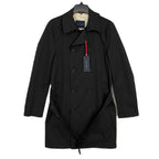 Tommy Hilfiger Men's 42 Regular Double-Breasted Belted Trench Coat Black