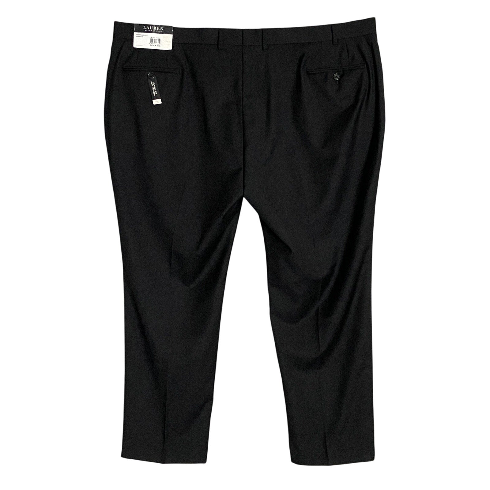 Lauren Ralph Lauren Men's 46x30 Classic Fit Suit Trouser Stretch Solid Black